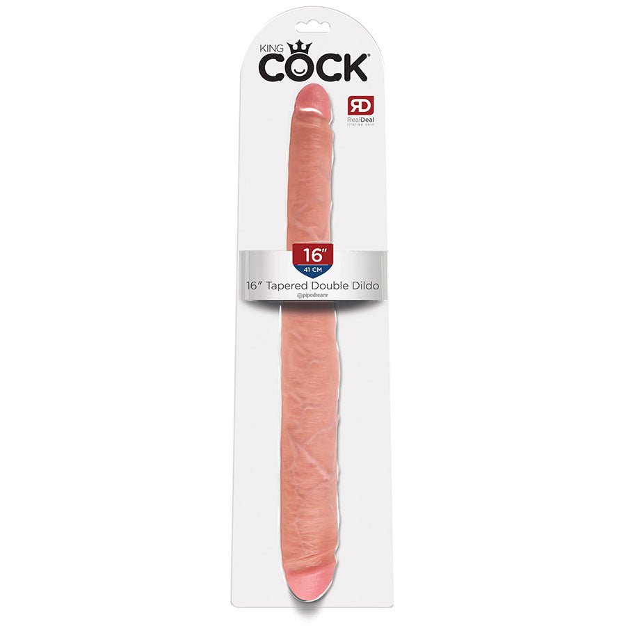 King Cock 16 Inch Tapered Double Dildo White Dildos