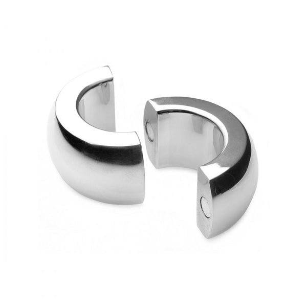 Stainless Steel Heavy Weight Ball Stretcher With Magnetic Penis Ring - Male Stretching Device