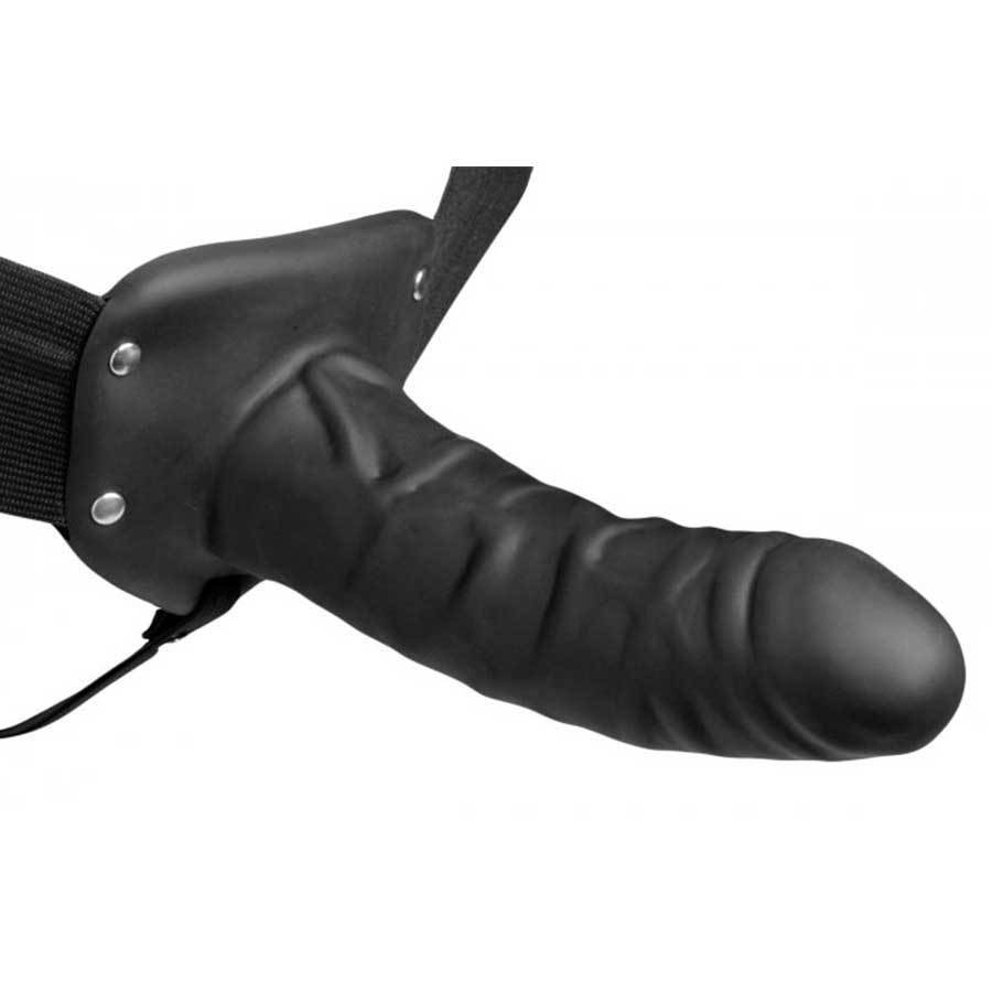 Black Penis Extension Sleeve 6 Inch Erection Assist Hollow Strap On Cock Sheaths