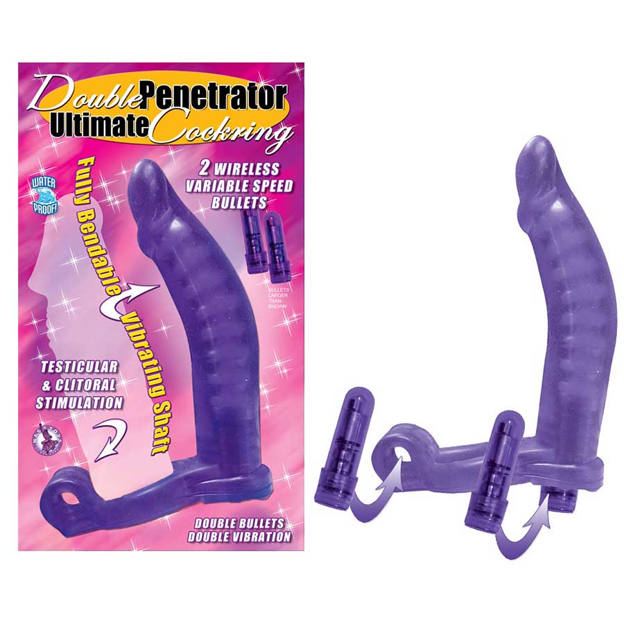 Double Penetrator Ultimate Vibrating Cock Ring by Nass Toys Cock Rings