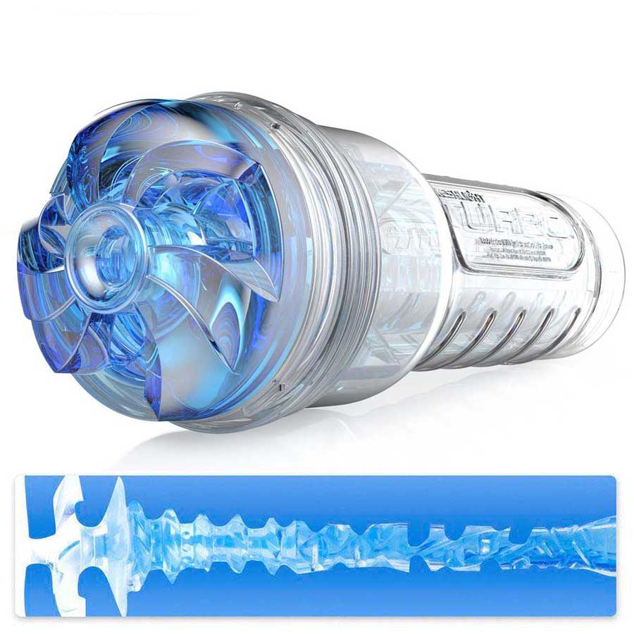 Fleshlight Turbo Thrust Blue Ice Masturbator | Blow Job Toy for Men Masturbators