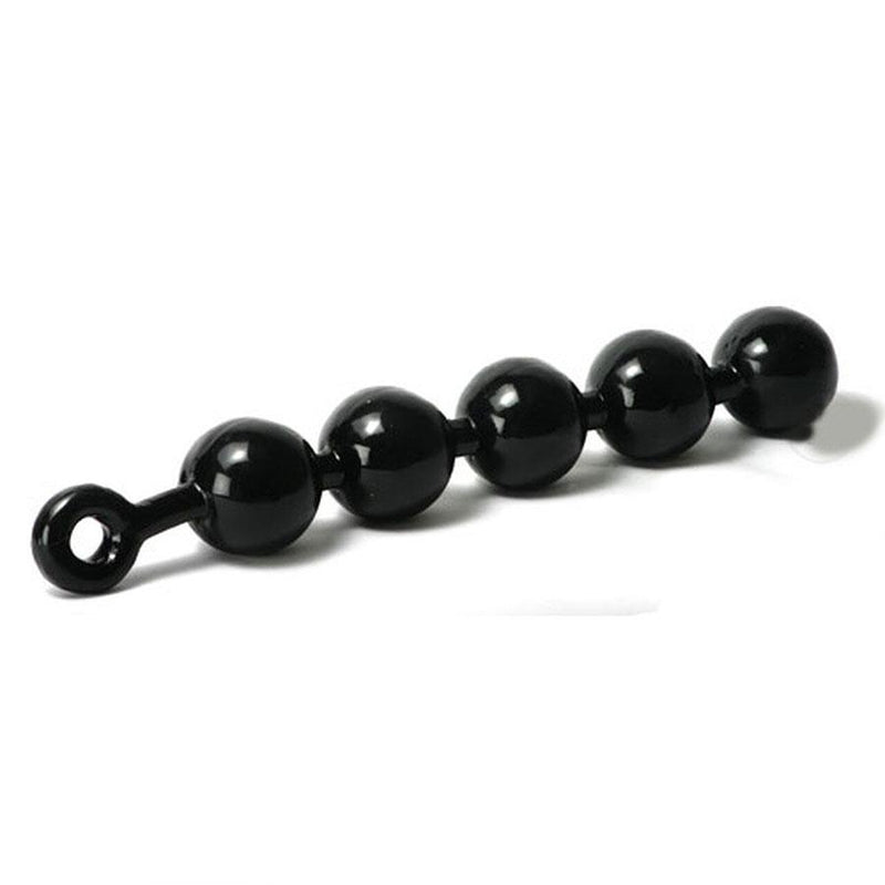 Huge Black Anal Beads with Safety Loop | Massive 67 mm Balls