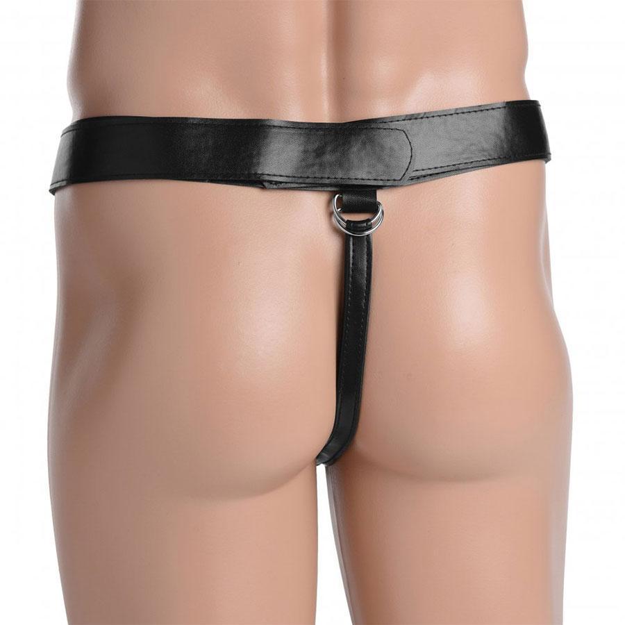 Infiltrator II Large 10 Inch Hollow Strap On Penis Extension W/ Harness Black Cock Sheaths