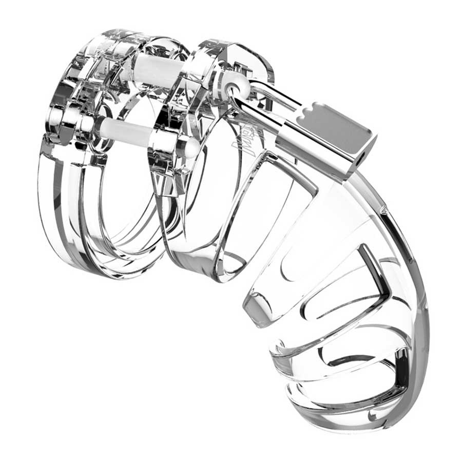 ManCage 3.5 Inch Model 02 Adjustable Male Chastity With Lock Chastity Clear