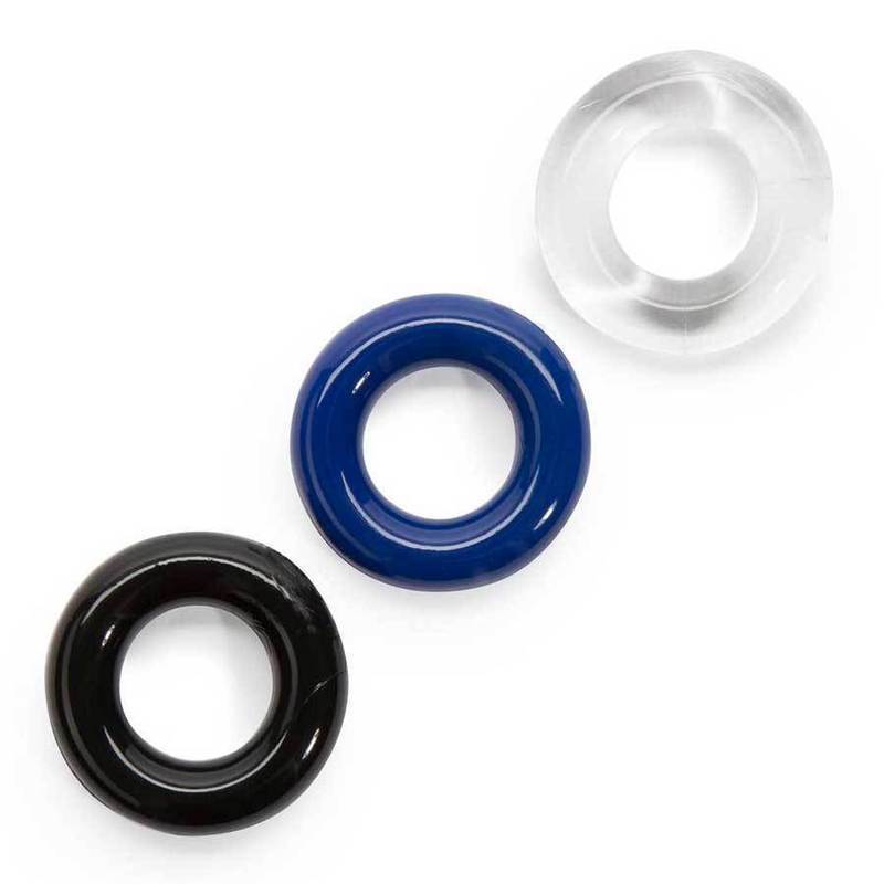 Multi Color Stretchy Stamina Boosting Cock Rings 3 Pack by Lynk Pleasure Cock Rings