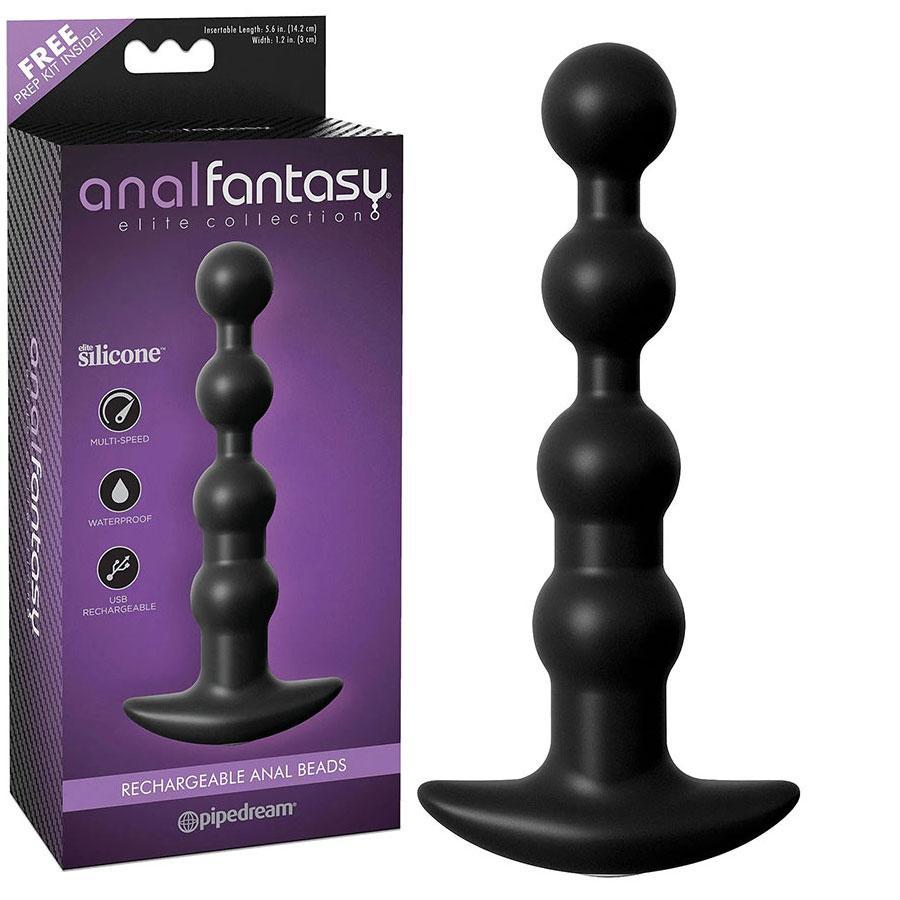 Rechargeable Silicone Vibrating Anal Beads by Anal Fantasy Anal Sex Toys