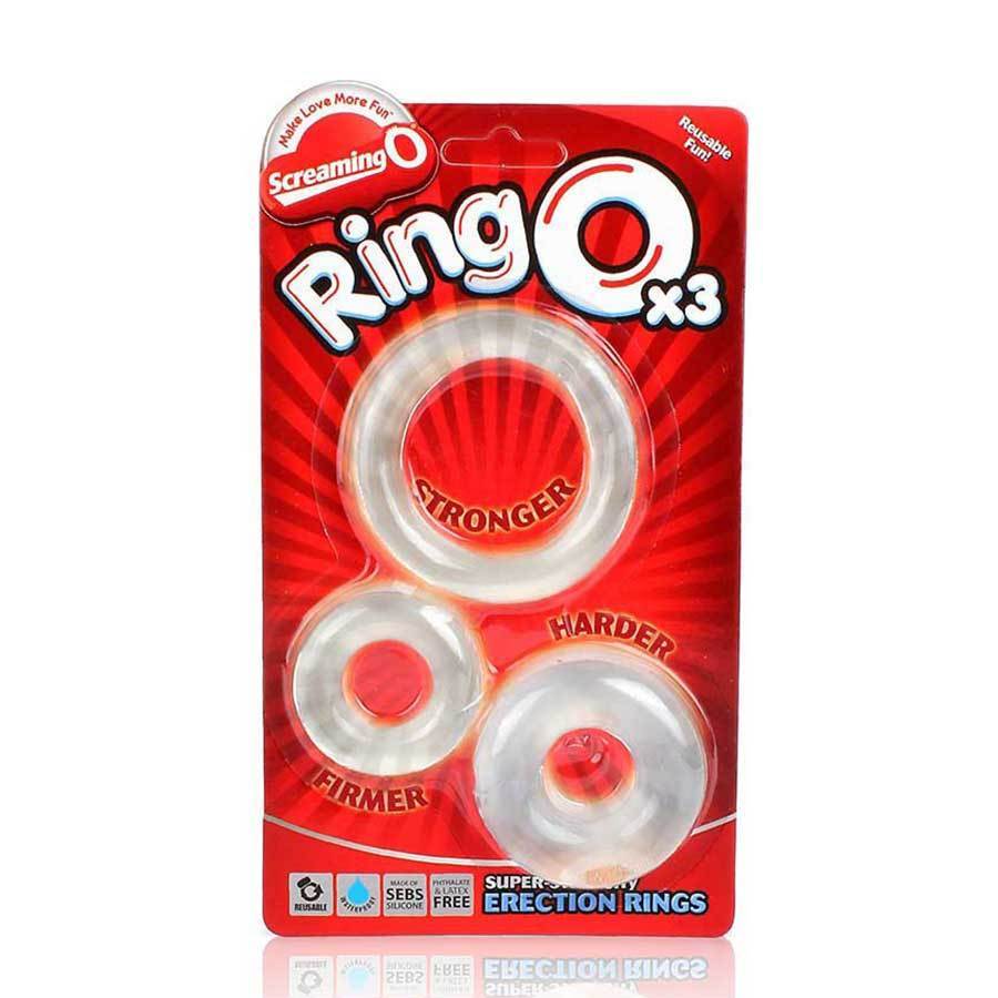 Screaming O Ring O X3 Cock Ring Kit for Men Cock Rings Transparent/Clear