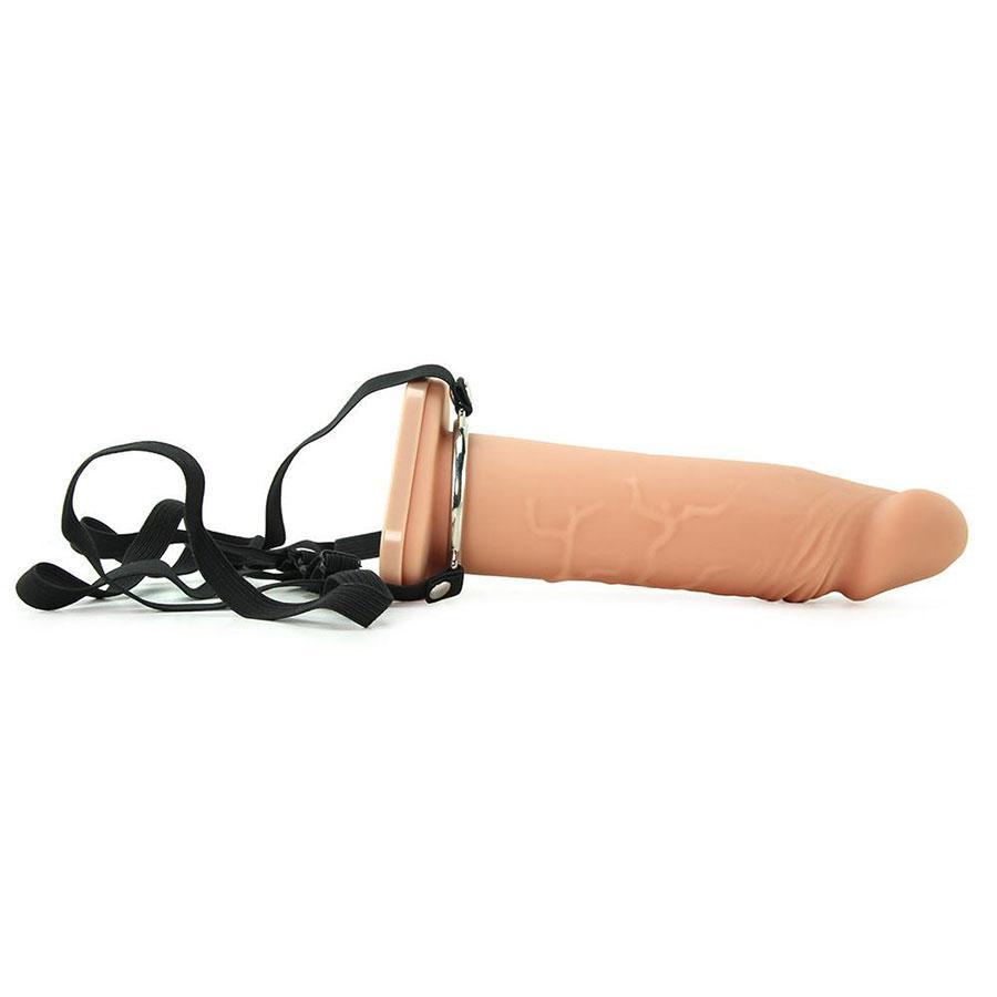 Silicone Penis Extension Sleeve 8 Inch Tan Hollow Strap On X-Tensions Cock Sheaths