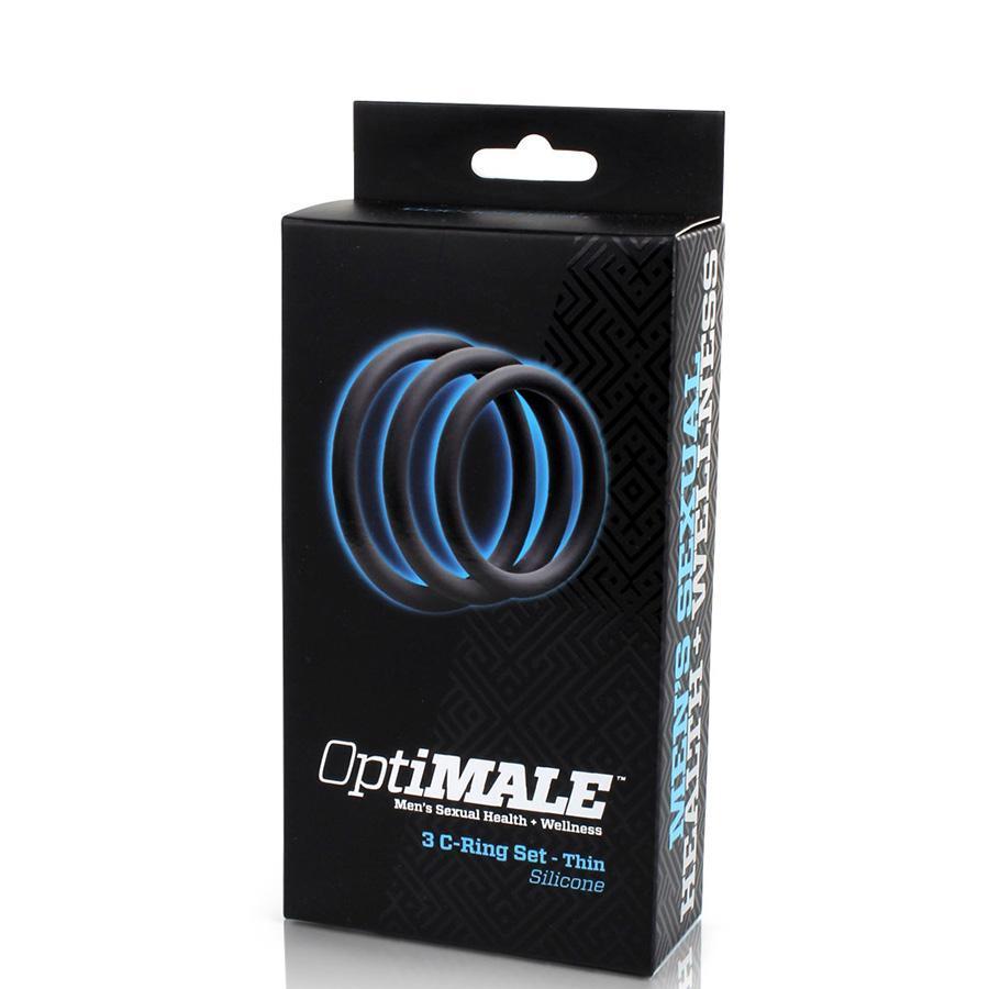 Silicone Thin Cock Ring 3 Pack by Optimale Black Cock Rings
