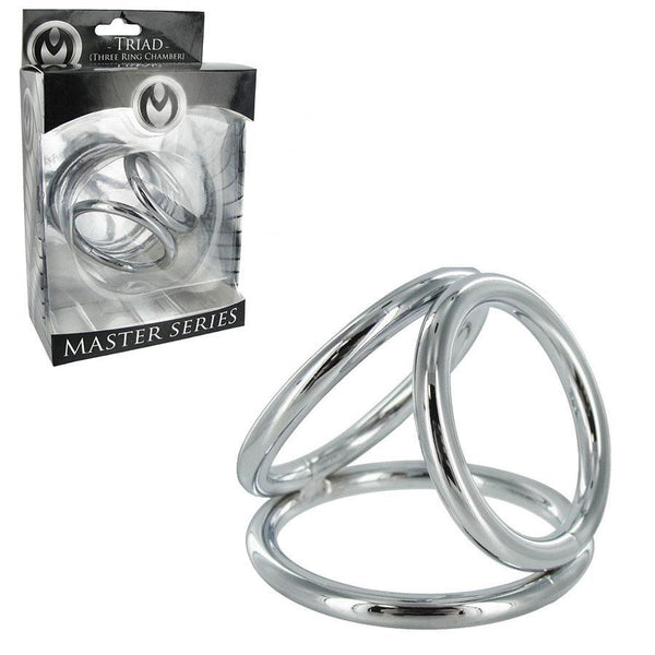 Triad Triple Cock Ring | Metal Three Ring Cock and Ball Device