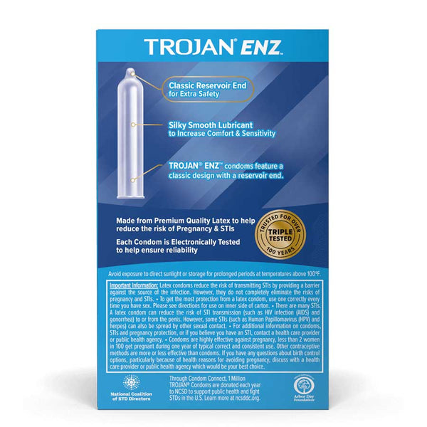 Trojan ENZ Latex Condoms 12 Pack Trojan ENZ Latex Condoms 12 Pack