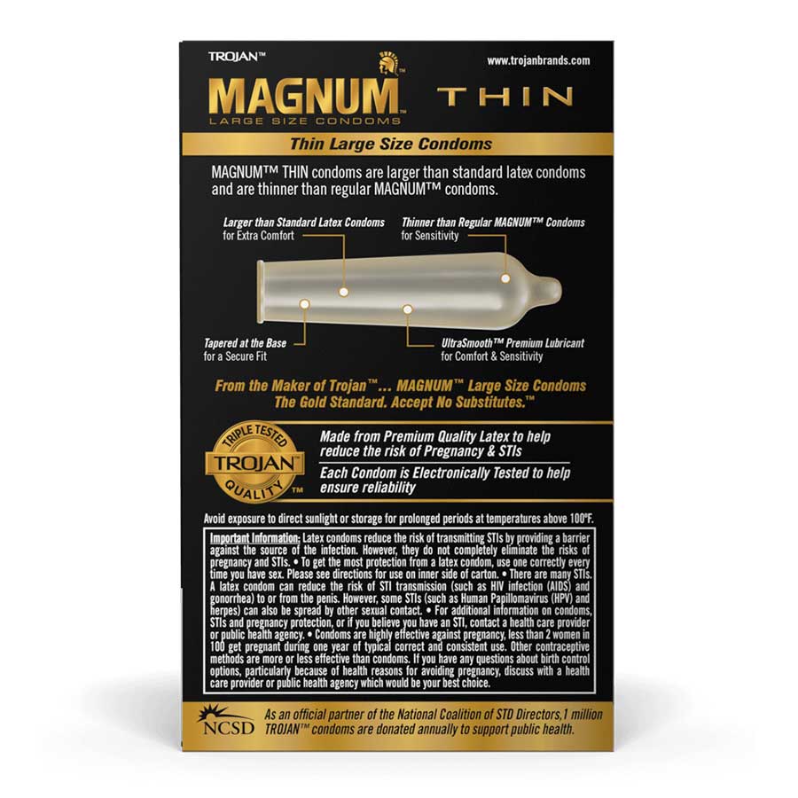 Trojan Magnum Thin Latex Condoms 12 Pack Condoms