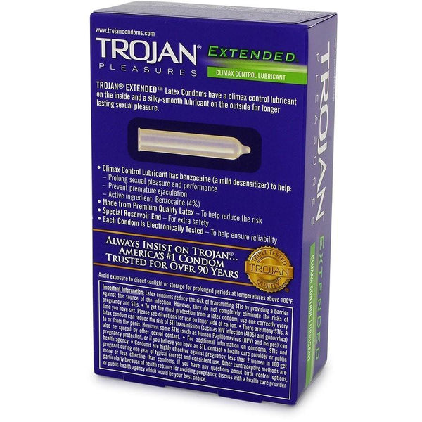 Trojan Pleasures Extended Climax Control Condom 12 Pack