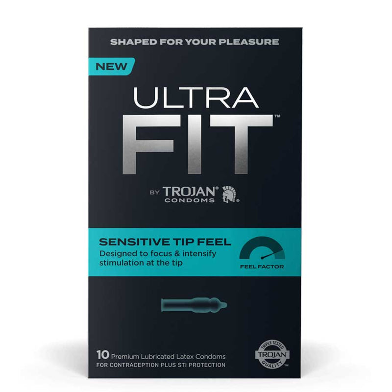 Trojan Ultrafit Sensitive Tip Latex Condoms 10 Pack Condoms