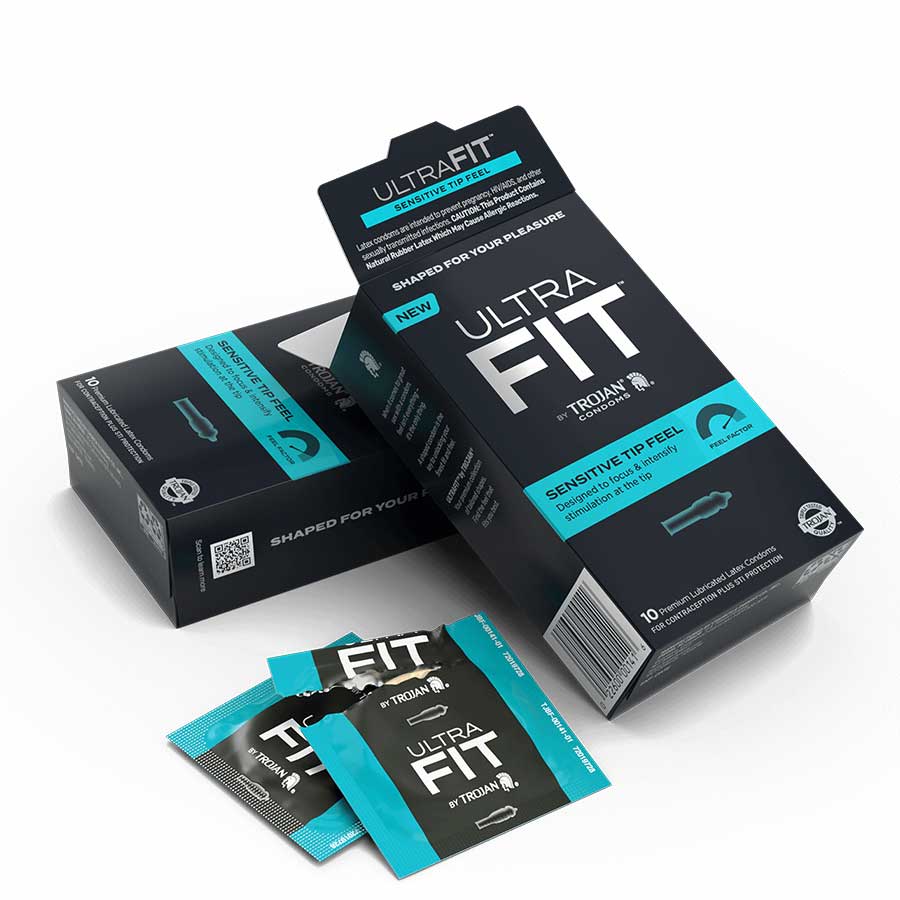 Trojan Ultrafit Sensitive Tip Latex Condoms 10 Pack Condoms
