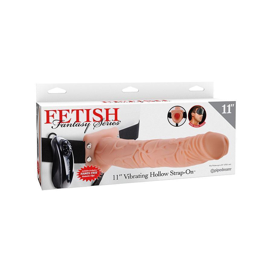 Vibrating Penis Extension Sleeve 11 Inch Hollow Tan Strap On Sheath Cock Sheaths