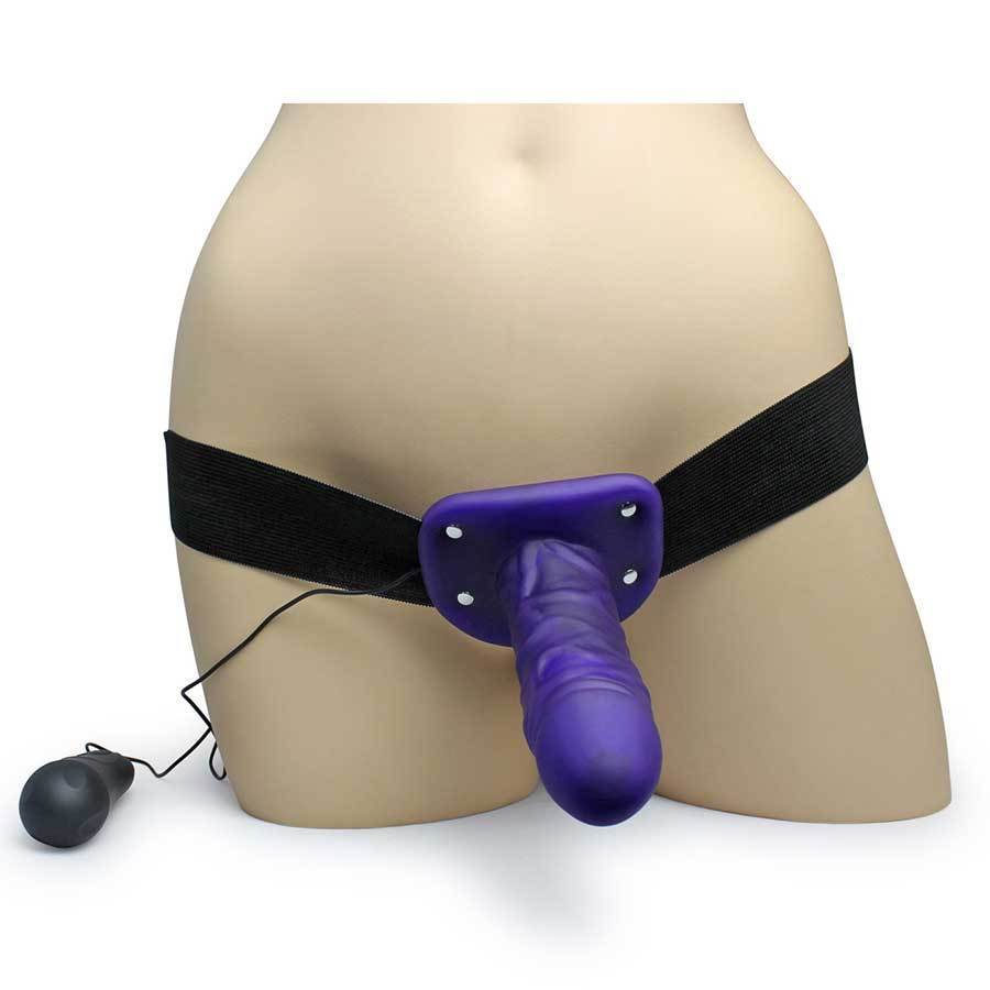 Vibrating Penis Extension Sleeve 7 Inch Hollow Purple Strap-On Cock Sheath Cock Sheaths