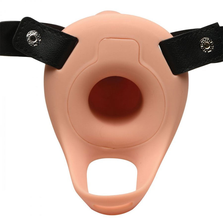 6.3 Inch Realistic Light Skin Silicone Hollow Strap On for Men Cock Sheaths