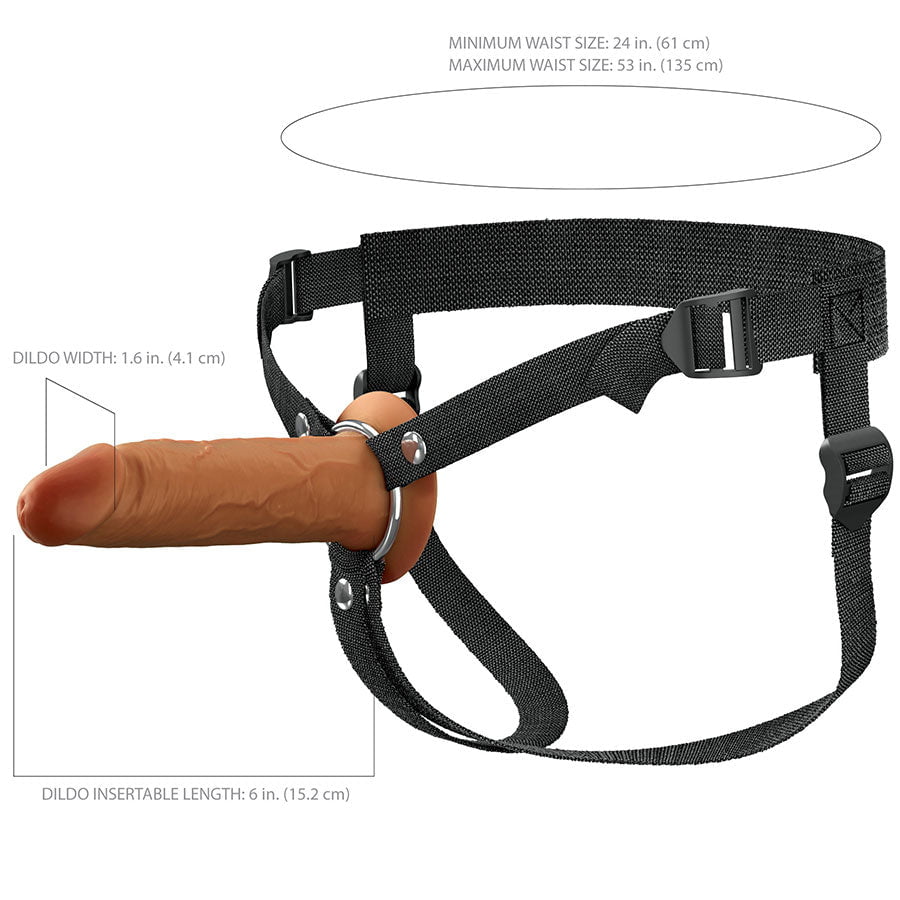 6 Inch Ultra Realistic Dual Density Mocha Brown Silicone Hollow Strap On for Men Cock Sheaths