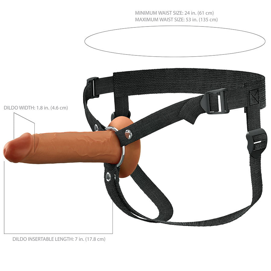 7 Inch Ultra Realistic Dual Density Mocha Brown Silicone Hollow Strap On for Men Cock Sheaths