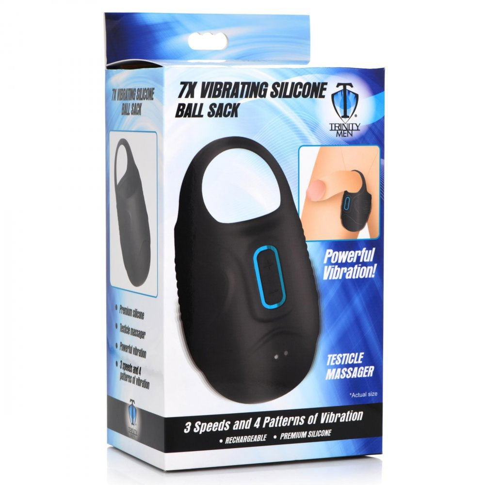 7X Vibrating Silicone Ball Sack Male Vibrators