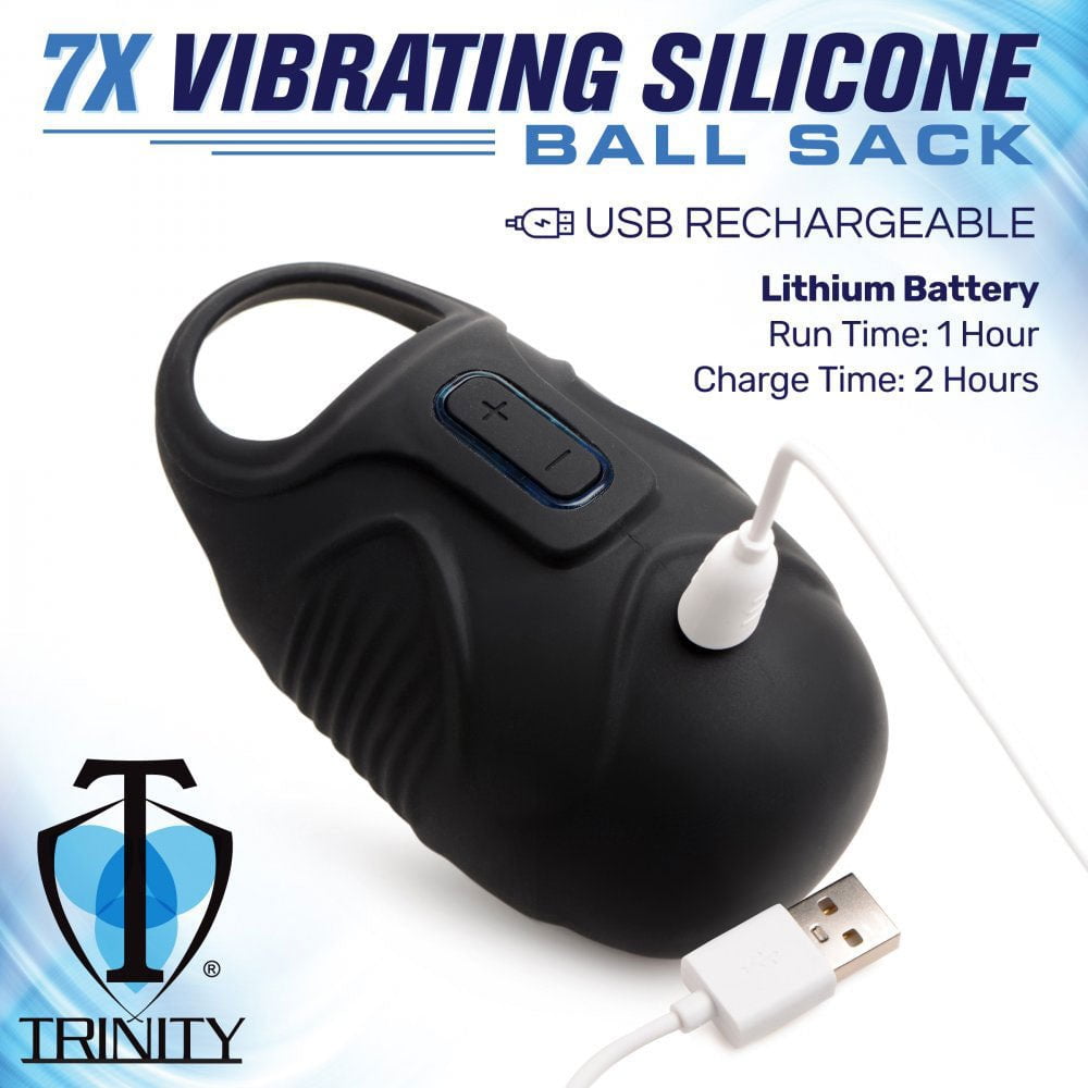 7X Vibrating Silicone Ball Sack Male Vibrators