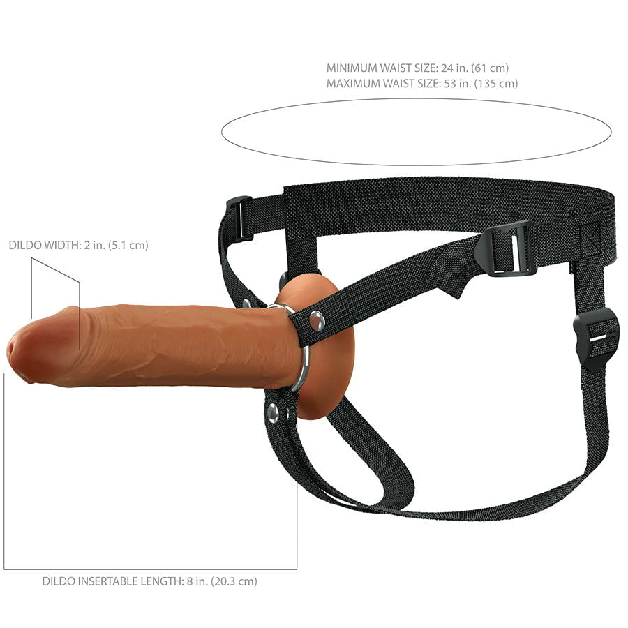 8 Inch Ultra Realistic Mocha Brown Dual Density Silicone Hollow Strap On for Men Cock Sheaths