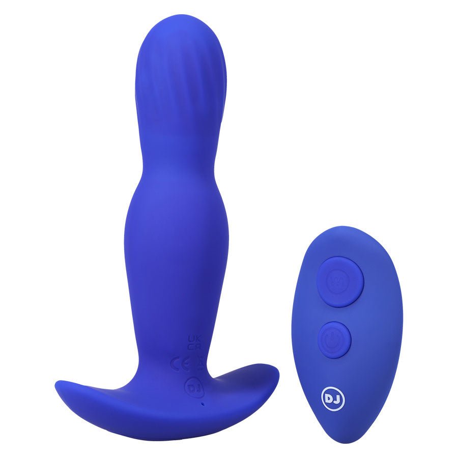 A-Play Expanding and Vibrating Rechargeable Silicone Butt Plug Anal Sex Toys Blue