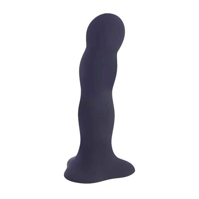 Fun Factory 7 Inch Bouncer Black Silicone Rumbling Dildo with Weighted Balls Dildos