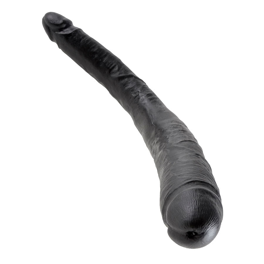 King Cock 16 Inch Tapered Realistic Double Ended Dildo Black Dildos
