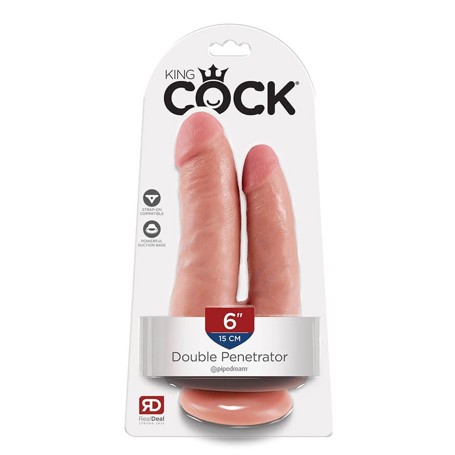 King Cock 6 Inch Double Penetrator Realistic Dildo with Suction Cup Dildos