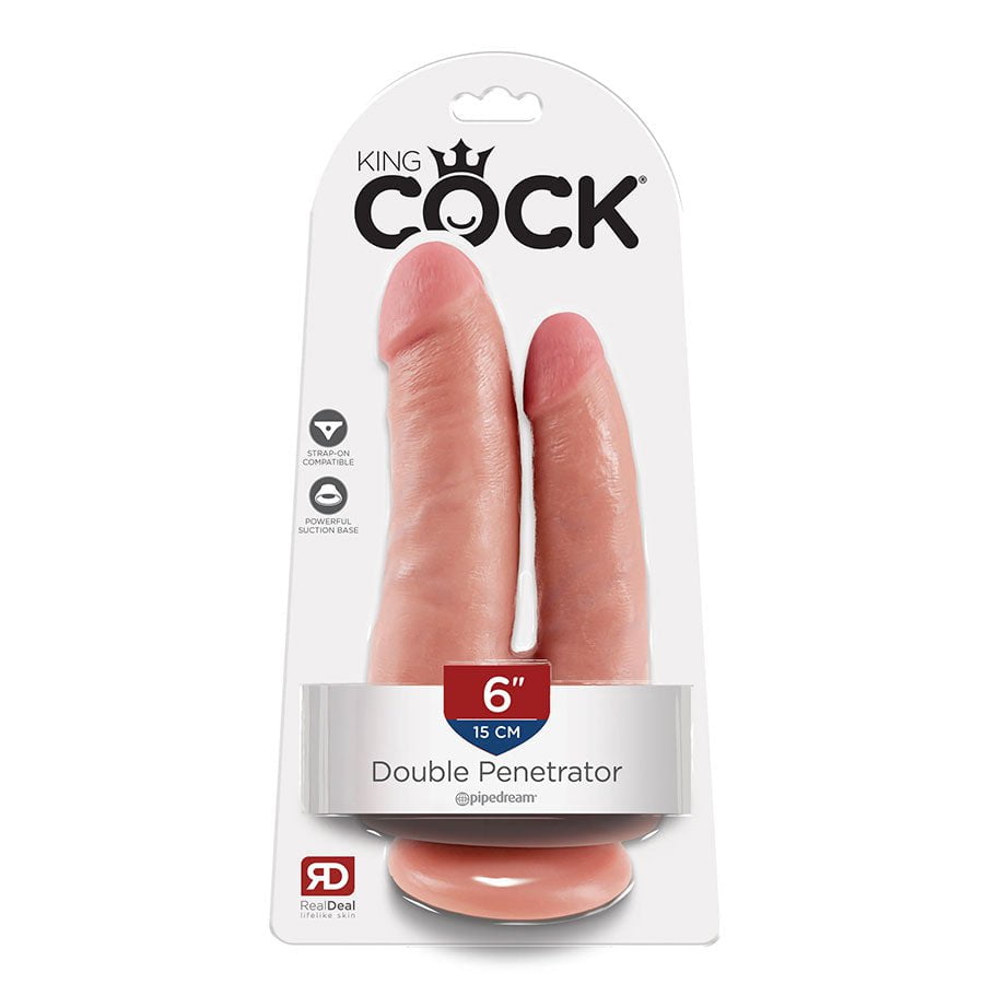 King Cock 6 Inch Double Penetrator Realistic Dildo with Suction Cup King Cock 6 Inch Double Penetrator Realistic Dildo with Suction Cup
