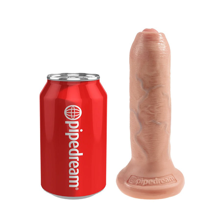 King Cock 6 Inch Uncut Foreskin Realistic Dildo with Suction Cup Dildos