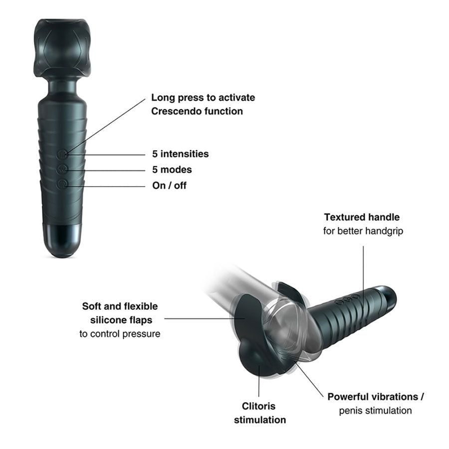 Man Wand Evo Vibrating Male Masturbator | Silicone Magic Wand Massager for Penis Male Vibrators