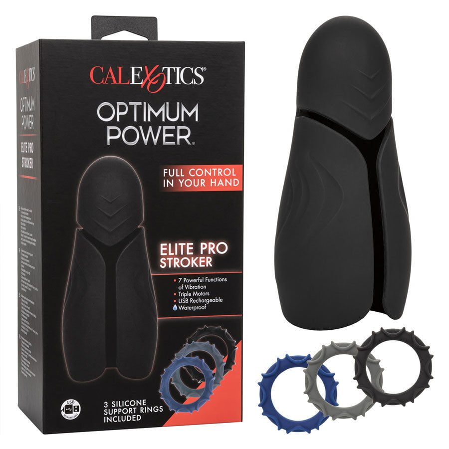 Optimum Power Elite Pro Stroker Silicone Penis Head Vibrator Male Vibrators