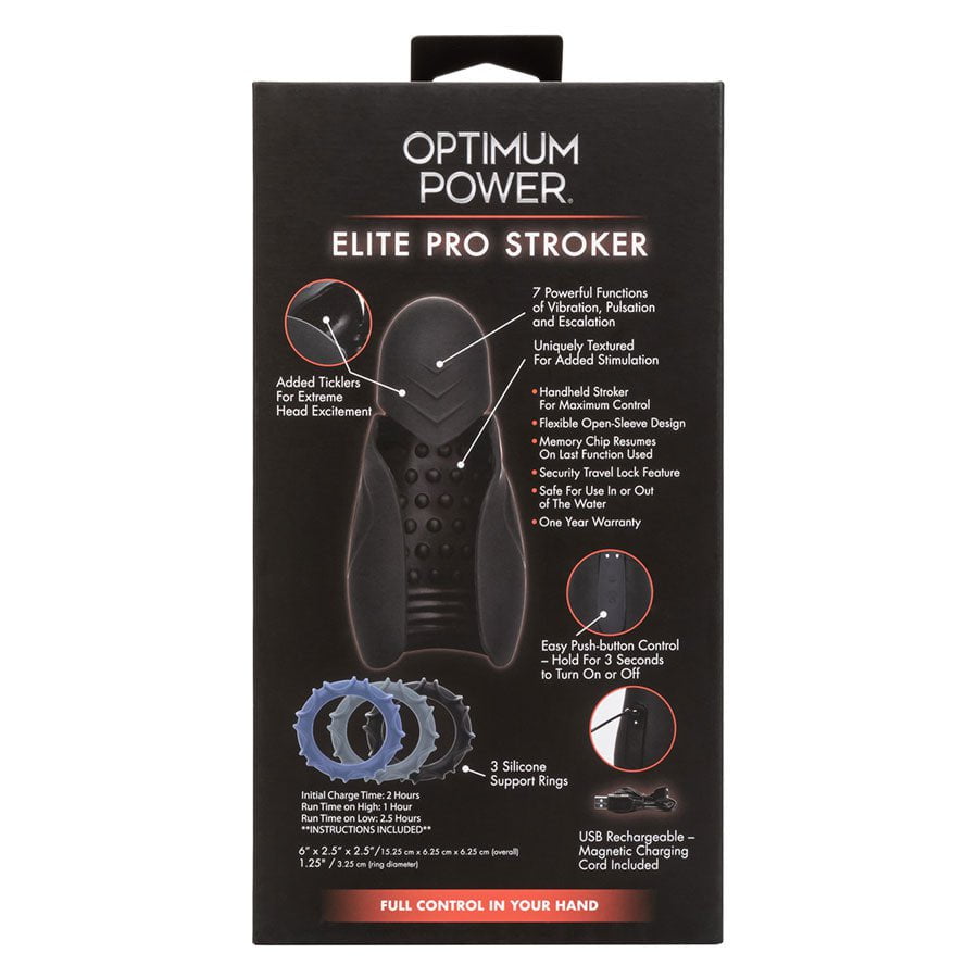 Optimum Power Elite Pro Stroker Silicone Penis Head Vibrator Male Vibrators