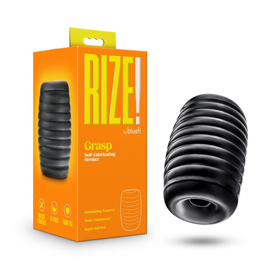 Rize Grasp Self-Lubricating Stroker Black Masturbators