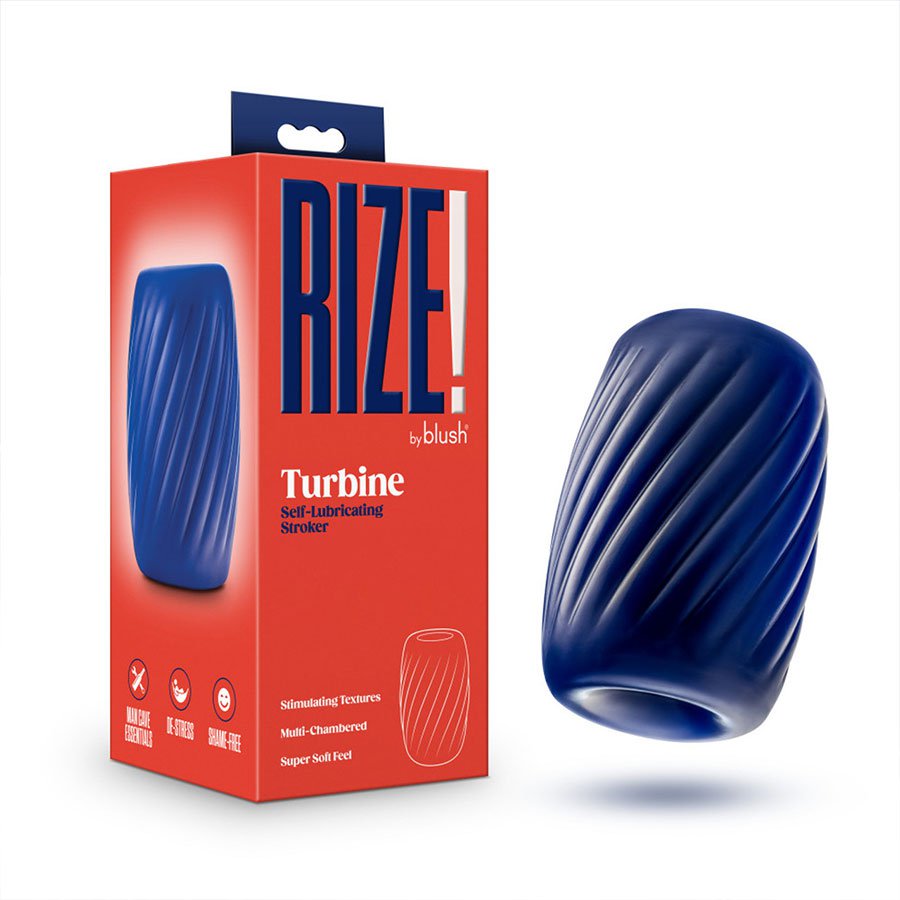 Rize Turbine Self-Lubricating Stroker Blue Masturbators