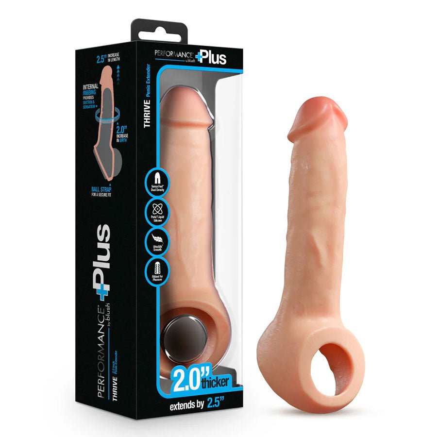 Thrive 8.75 Inch Realistic Dual Density Silicone Penis Extender Sleeve Cock Sheaths