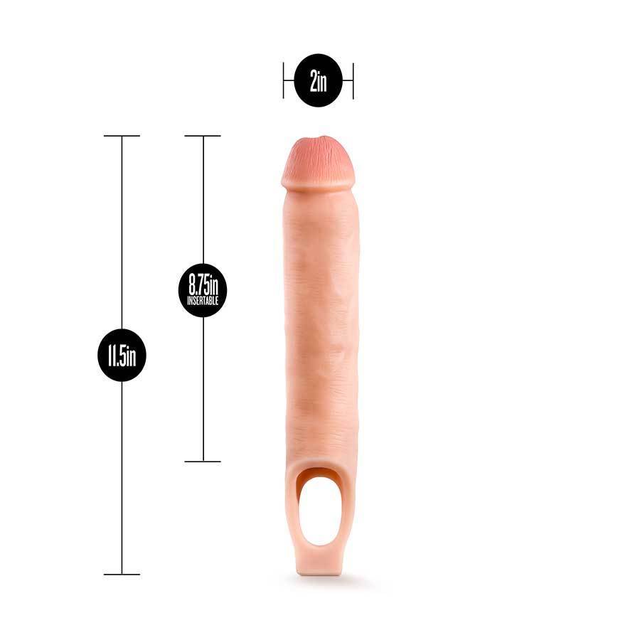 11.5 Inch Real Performance Penis Sleeve Natural Silicone Girth Enhancer picture