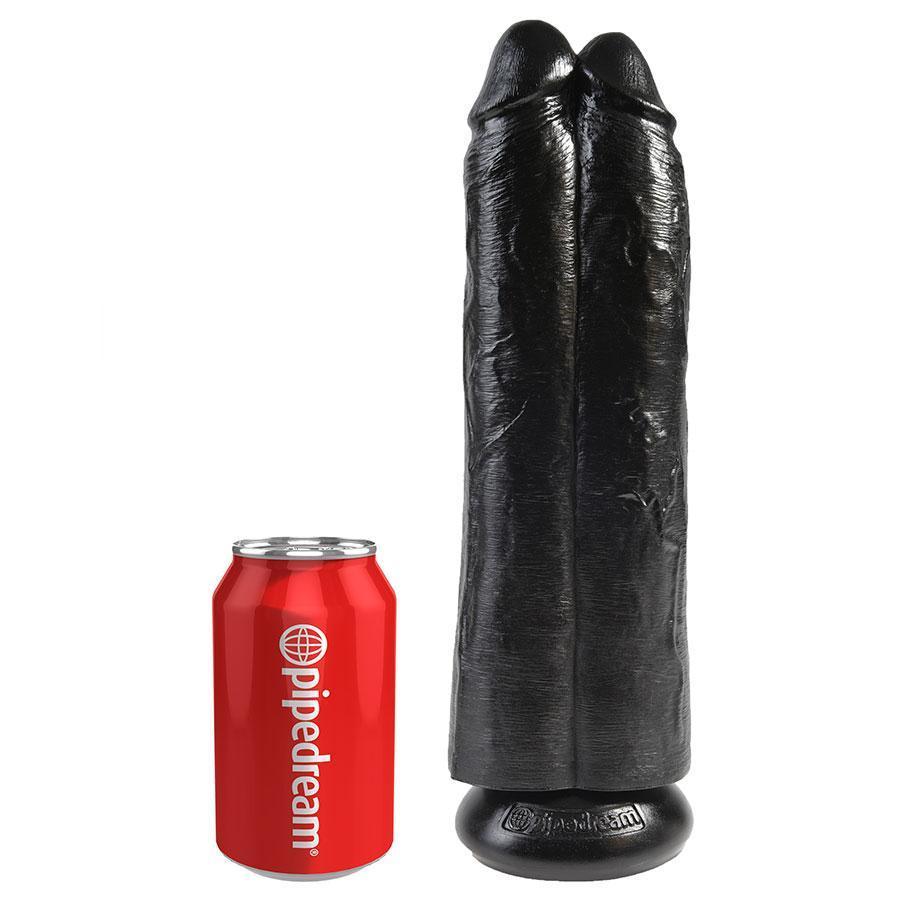 11 Inch Double Penetration Two Cocks Black Penis Extension Strap On Sleeve Cock Sheaths
