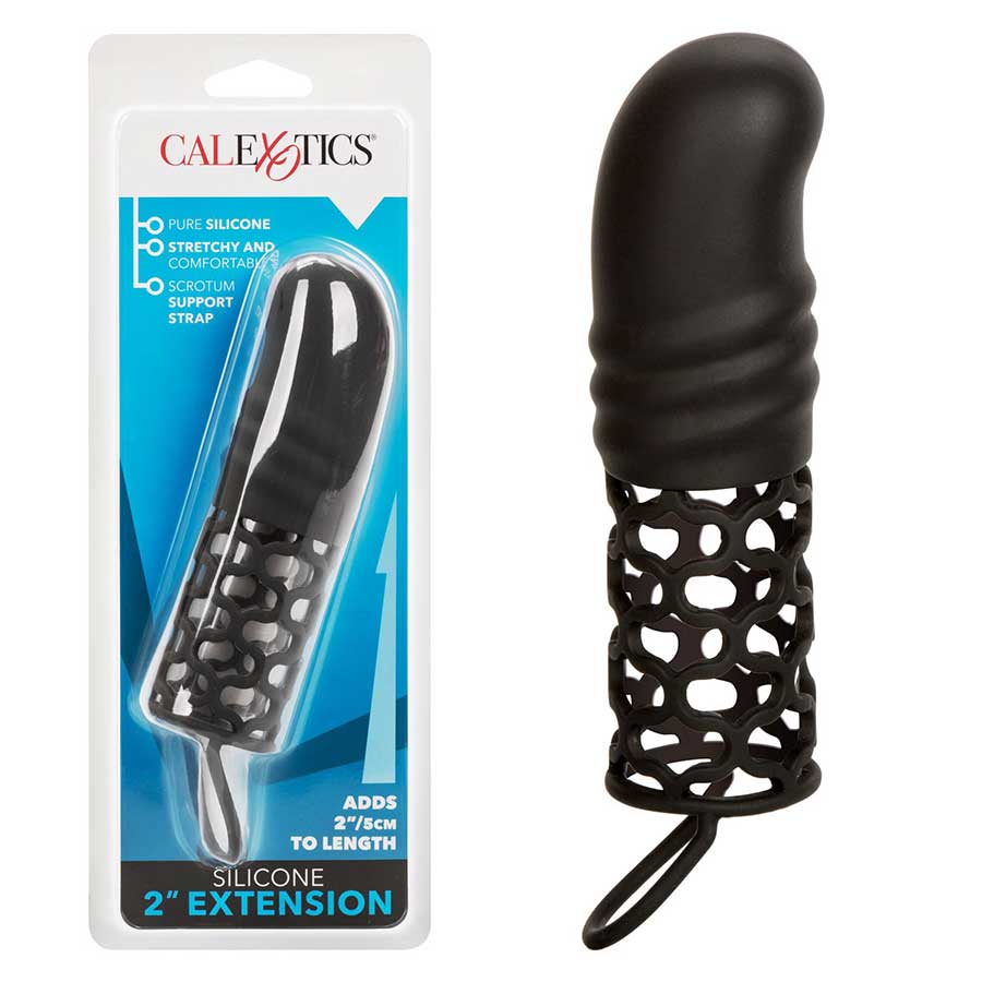 2 Inch Black Silicone Penis Extension by Cal Exotics Penis Extenders