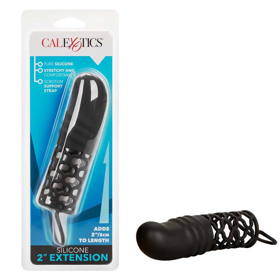 2 Inch Black Silicone Penis Extension by Cal Exotics Penis Extenders