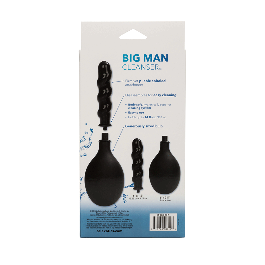 420ml Big Man Cleanser Ribbed Anal Enema Bulb by Cal Exotics