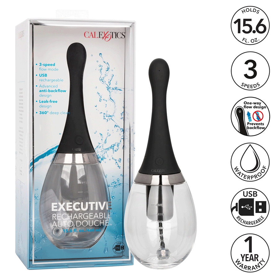 460ml Executive Rechargeable Auto Anal Douche by Cal Exotics