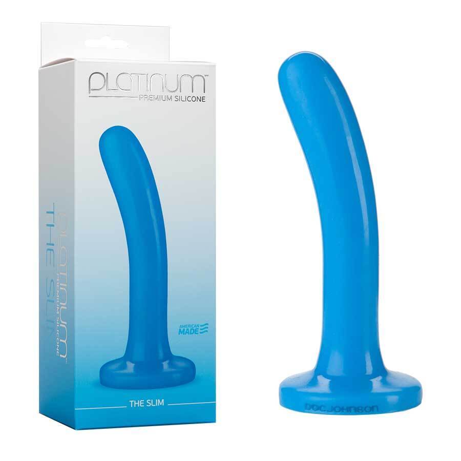 6 Inch Blue Slim Platinum Silicone Anal Dildo by Doc Johnson Anal Sex Toys