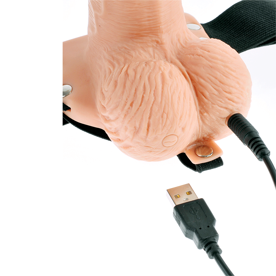 6 Inch Rechargeable Vibrating Hollow Strap On Penis Extension by Fetish Fantasy Cock Sheaths