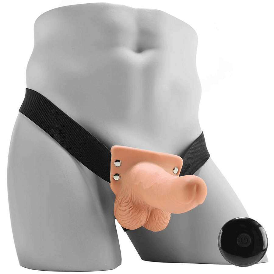 6 Inch Rechargeable Vibrating Hollow Strap On Penis Extension by Fetish Fantasy Cock Sheaths