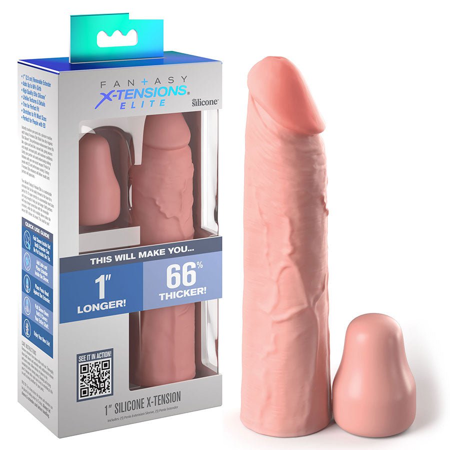 7 Inch Realistic X-Tension Silicone Penis Sleeve Light Cock Sheaths