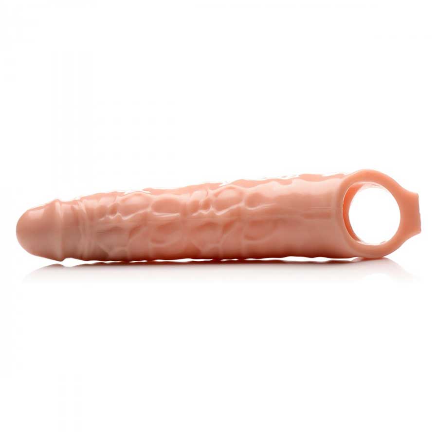 8.75 Inch Solid Tip Flesh Colored Penis Extender Sleeve by Size Matters Cock Sheaths